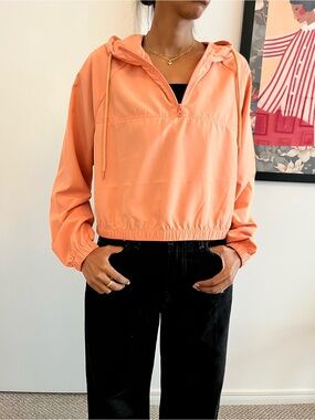 BILLABONG peach quarter zip windbreaker